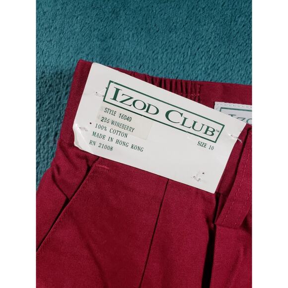 VINTAGE Izod Pants Size 10 Womens Red Khaki Career Slacks Cotton Pleated NWT - Picture 3 of 12